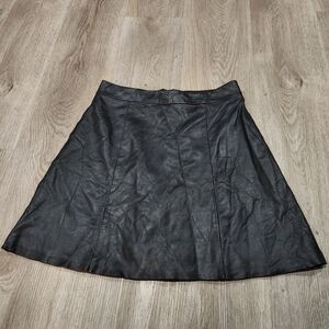 All Saints Leather Zip-up Black Mini Skirt